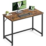 VASAGLE Tisch, Computertisch, Bürotisch, 100 x 50 x 76 cm, für Arbeitszimmer, Schlafzimmer, Wohnzimmer, vintagebraun-tintenschwarz LWD41XV2