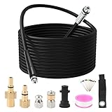 MaxEarn Rohrreinigungsschlauch 15m Set, 180 bar Rohrreinigungsset für Kärcher, Lavor, Bosch, Abflussreiniger 60°C mit 3X Strahldüse Adapter, Strahldüse und Rotierender Düse for Hochdruckreiniger
