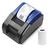 Bisofice Thermodrucker Bondrucker 58mm Belegdrucker Bluetooth USB Quittungsdrucker Kompatibel mit Windows/Linux/Android, Unterstützung ESC/POS