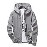 C'est TT Motorradkombinationen, Sommerjacke Herren Leicht Oversized Einfarbig Wanderjacke Regular Übergangsjacke Dünne mit Taschen Freizeitjacke Basic Bomberjacke Cargo Workerhoodie