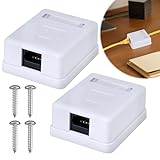 Netzwerkdose Aufputz Cat6A, 2 Stück LAN Dose 1 Port RJ45 Geschirmt für Ethernet Netzwerk 10 Gbit/s 500 MHz, T568A/B kompatibel Werkzeugfrei Montage für Wand Büro Haus Industrie
