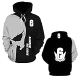 WDGYZZXJ Herren-Komfort-Hoodie-Sweatshirt Für R.a.in.BO.w S.ix S.ie.g.e Mit Kapuze Outwear-Print 3D-Kapuzenpullover Frühlings- Und Herbstmäntel Langärmelige-A||m