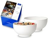Villeroy & Boch - For Me Müslischale 2-teilig Weiß, Spülmaschinenfest, Mikrowellensicher, Kleine Schüsseln für 2 Personen, Schälchen, Bol für Müsli, Snacks oder Dips, Schale, Premium Porzellan