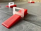 1000 Stück 2,0mm - KACHEL GOTT® Fliesen Nivelliersystem - 1,0mm 1,5mm 2,0mm 2,5mm 3,0mm Zuglaschen Zange Keile einzeln frei wählbar Laschen Verlegehilfe(1000, 2,0mm)