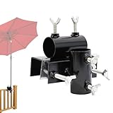 Sonnenschirmhalter aus Metall, Sonnenschirm Halterung, Tischklammer für Gartenschirme, Schirmständer für Terrasse oder Tisch, Schirmständer Sonnenschirmständer für Garten Terrasse Balkon Geländer (A)