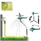 Helisoaker Helicopter Sprinkler, Helicopter Lawn Water Sprinkler, Decorative Sprinklers, Family Garden Rotating Sprinklers, Fun Yard Decor Attaches to Garden Hose to Even Watering (Green 1 pcs)