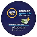 NIVEA SUN Intensive regenerierende After-Sun-Creme 300 ml, Körpercreme nach der Sonne mit Bio-Aloe Vera, Hyaluronsäure und Vitamin E, feuchtigkeitsspendende und erfrischende Körpercreme
