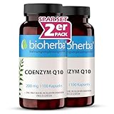 Q10 Kapseln – 200 Stück hochdosiert mit Coenzym Q10 und Zink für den Zellschutz vor oxidativem Stress sowie normalen Säure-Basen- und Kohlenhydrat-Stoffwechsel von BIOHERBA PZN 17190134