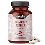 Blutzucker Komplex Kapseln (120 Kapseln) | mit Zink, Vitamin B6, Chrom und Pflanzenextrakten aus Ceylon Zimt, Olivenblatt und Kurkuma | für 120 Tage | vom Achterhof