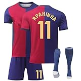 Generisch Barcelona Hause Fußball Trikots Shorts Socken Set für Kinder/Erwachsene, Nr.9/10/19 Trikot, Barcelona Trikot Fussball Jungen Herren Trainingsanzug