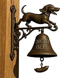 Willkommensglocke für den Außenbereich, Bauernhof, Hund, Hexe, dekorativ für Haus, Veranda, Garten, Wand, Hütte, Zelt, Zaun, Eingang, Hof, Dekoration