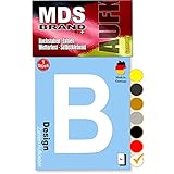 MDS Brand 10cm Design Buchstaben Aufkleber Selbstklebende Klebebuchstaben | Wetterfest Alphabet zum Aufkleben für Briefkasten, Auto, Mülltonne, Vinyl Buchstaben für Außen & Innen (Weiss, B)