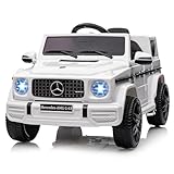 ZoomBuggy 12V Kinder Elektroauto, Offiziell Lizenziert, Mit 2,4g‑Fernbedienung, LED‑Scheinwerfern, Bluetooth‑Musik & Elternkontrolle, Für Kinder Ab 3 Jahren (weiß)