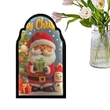 Hologramm-Spiegel für Weihnachten, 48,3 cm, beleuchteter holografischer Weihnachtsmann, Ornament für Kinderzimmer, Wand und Partydekoration, Neuheit, Dekoration, Acryl-Material, Plug-and-Play-Nutzung