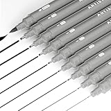 Artistro Fineliner Stifte Set, 9 Stück Schwarz Filzstiften, Tuschezeichner, Fineliner Set, Stifte, Wasserfest Tuschestifte zum Skizzieren, Illustration, Kalligraphie, Zeichnen, Handlettering