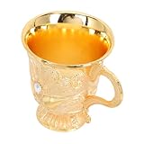 Homoyoyo Eleganter Europäischer Metall weinkelch mit Prägnantem Muster Goldfarben Robust und Bruchsicher Kreativer Vintage design Trinkbecher für Bar Party und Zuhause