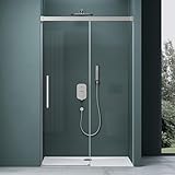 Mai & Mai Duschtür Nischentür dusche Duschabtrennung Duschkabine 120x195cm Chrom Nischenschiebetür 6mm ESG-Sicherheitsglas inkl. Soft-Close Teramo12K
