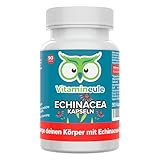 Echinacea Kapseln - hochdosiert 300 mg 10:1 Extrakt (entspricht 3.000 mg Echinacea) - bioaktiv & vegan - Produktion In Deutschland - ohne Zusatzstoffe & laborgeprüft - Vitamineule®
