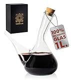 Artisan Glas Weinkrug. Weinausgießer aus Glas 1000 ml. Kristall porron. weinausschenker spender dekanter, Wein, Öl und Bierspender 1 l. Handgefertigt. 100% Recyceltes Glas.