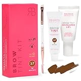 Renata Beauty Augenbrauenfarbe Set – Brow Färbeset inkl. Entwickler & Stylingbürste – Augenbrauen Färbeset – Eyebrow Dye Kit mit bis zu 4 Wochen Halt – Brow Tint für Natürlichen Look [Braun]