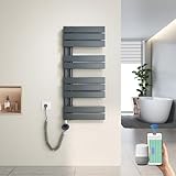 Heilmetz Badheizkörper Elektrisch Heizkörper Bad mit WiFi Digitalem Thermostat Handtuchheizkörper mit Timer-Funktion 899x400mm 400 Watt für Badezimmer/Wohnzimmer Anthrazit