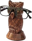 dg DESI GEN Handgefertigter Brillenhalter aus Holz, nasenförmig, für Zuhause/Büro, dekoratives Geschenk für Männer und Frauen (Eule)