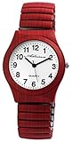 Adrina Damen - Armbanduhr Edelstahl Zugarmband Analog Quarz 1700045 (Dunkelrot)