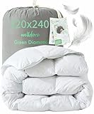 Welldora Komfort Bettdecke 260x240 | Extraweiche Federn & Daunen | Fachärztlich geprüft, Oeko-Tex, Allergiker | RDS Zertifiziert für Tierwohl | Ganzjahres Federbett Daunendecke