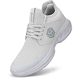 Giniros Sneaker Sportschuhe Laufschuhe Turnschuhe Damen Running Tennis Walking Schuhe Hallenschuhe Freizeitschuhe Straßenlaufschuhe Outdoor rutschfeste Leichte Fitness Jogging Jungen Grau 40 EU