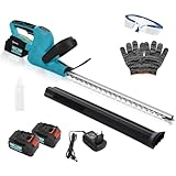 Outsunny Akku Heckenschere Elektrischer Hecken & Strauchschere mit 51cm Schnittlänge, Schutzhülle, Handschuhe, 18V Akku 4,0 Ah mit Ladegerät, für Äste, Sträucher, Zweige, Blau