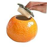 ULTECHNOVO Keramik Teedose in Orangeform Langlebiger grünlicher Keramikbehälter Fassungsvermögen Elegantes Design als Dekoration Lebensmittelecht für Küche und Zuhause