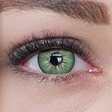 Kontaktlinsen farbig ohne Stärke grün | farbige grüne Jahreslinsen | weiche Linsen | 2 Stück Farblinsen + Linsenbehälter | 0.0 Dioptrien | natürliche Farben | Charmiga Ada Green