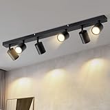 Lichtmaler Deckenstrahler 6 Flammig Deckenleuchte Schwarz - LED Deckenlampe Schwenkbar 350° Deckenspot Strahler GU10 Spots für Wohnzimmer Schlafzimmer Küche, Ohne Leuchtmittel