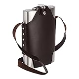 Relaxdays XXL Flachmann aus Edelstahl, hochwertige Taschenflasche zum Umhängen, 1,8l Fassungsvermögen, Partyspaß, Silber