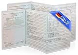 2er Set Fahrzeugschein Hülle für KFZ Schein | 3-teilige Transparente und Passgenaue und robuste Fahrzeugschein Mappe | Qualität Made in Germany