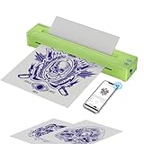 Tattoo-Schablonendrucker, kabelloser Schablonendrucker zum Tätowieren, Bluetooth-Tattoo-Maschine-Set, Tattoo-Zubehör für Tattoo-Künstler & Tattoo-Anfänger, kompatibel mit Smartphone, Tablet & PC