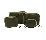 Brandit US Cooper Packing Cubes (Olive) für Reisen und Outdoor-Abenteuer, 4-teiliges Taschenset für Kleidung, Schuhe und Ausrüstung, platzsparender Gepäck-Organizer für Rucksack und Koffer