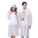 Vicloon Regenponcho, 2 Stück Regenponcho Einweg, Unisex Wiederverwendbar Transparent Regenmantel, PEVA Tragbarer Wasserdicht Regencape, Atmungsaktiv Regenjacke für Reisen, Wandern, Radfahren & Camping