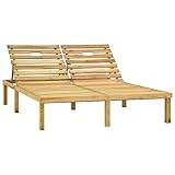 HETFTJN Garten Lounge Gartenliegen Strandkorb Balkonmöbel - Doppel-Sonnenliege mit Weinroten Auflagen Kiefer Imprägniert für Camping Balkon Outdoor Garten