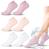 Halinuia 3 Paar Silikon Socken Damen für Pediküre Silikonsocken für Füße, Elastische Feuchtigkeitsspendende Hornhaut Socken für trockene,rissige Füße