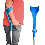ORTONES - Krücken Paar Blau, Orthopädische Krücken zum Gehen, Verstellbar Mit Praktischem Clip, Unterarmgehstützen, Gehhilfen Senioren Krücken, Aluminium Krücken für Erwachsene, X2 Stück