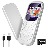 Olycism 64GB MP3 Player Bluetooth 2,01 Zoll Tragbare MP3-Player mit Ultra-HD-Bildschirm 300mAh Akku HiFi Sound FM Radio Sprachaufnahme E Bücher Bildbetrachtung für Sport Reisen