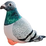 QWEPU Tauben Kuscheltier, Plüschtaube Plüschvogel,Realistisches Vogel Plüschtier Plüsch Puppen,Realistische Taube Plüschspie Spielzeug für Wilde Tiere, Geschenk für Freunde und Kinder (20CM,grün)