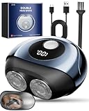 Mini Rasierer Herren Elektrisch, Elektrorasierer Herren mit LED-Anzeige & Reisesicherung, Wasserdichter Dual Ring Elektrorasierer-7000 U/min, Ein Must-have reiserasierer für Papa, Ehemann und Sohn