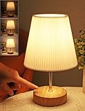 Nachttischlampe Touch Dimmbar, HSLighting Tischlampe Touch Dimmbare Glühbirne 3 Helligkeitsstufen Einstellbar Schreibtischlampe Minimalistische Tischleuchte für Nachttisch Schlafzimmer Lesen Wohnzimme