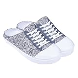 BESTonZON Bequeme Damen Hausschuhe EVA Rutschfeste Strandsandalen Leichte Gartenschuhe in Grau Atmungsaktiv 1 Paar