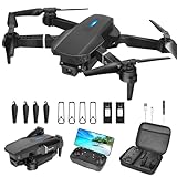 Drohne mit Kamera 4K, ferngesteuerter Quadrocopter mit Headless-Modus, Start/Landung mit einer Taste, Höhenhaltung, faltbar, Flugroute, 360°-Flip, Mini-Drohne als Geschenk für Anfängerkinder