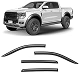 CLIM ART Windabweiser für/kompatible mit Ford Ranger 2022-2026 SuperCrew - Stick-on Regenabweiser - Autofenster Sonnen-& Regenschutz - Windabweiser Autofenster - Einfache Montage - Garantie 4 Set