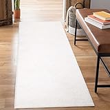 carpet city Shaggy Hochflor Teppich - Läufer 80x300 cm - Creme - Langflor Flurteppich - Einfarbig Uni Modern - Flauschig-Weiche Teppiche Schlafzimmer Deko