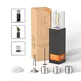 3 IN 1 Ethanol Standkamin Wendelflamme Abnehmbare Ethanolkamine 89cm, Tischkamin für Indoor und Outdoor - Bioethanolkamin aus Edelstahl Füllmenge von Unendliche
